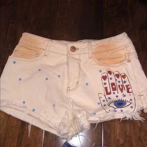 LOVE/HAMSA BSB JEANS DENIM SHORTS